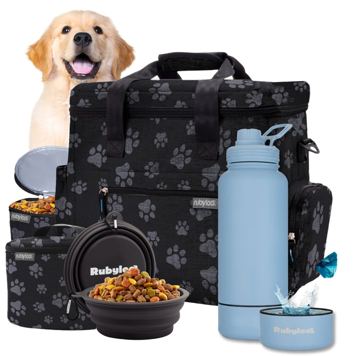 Original Doggy Bag™ & Water Bottle with Attached Dog Bowl