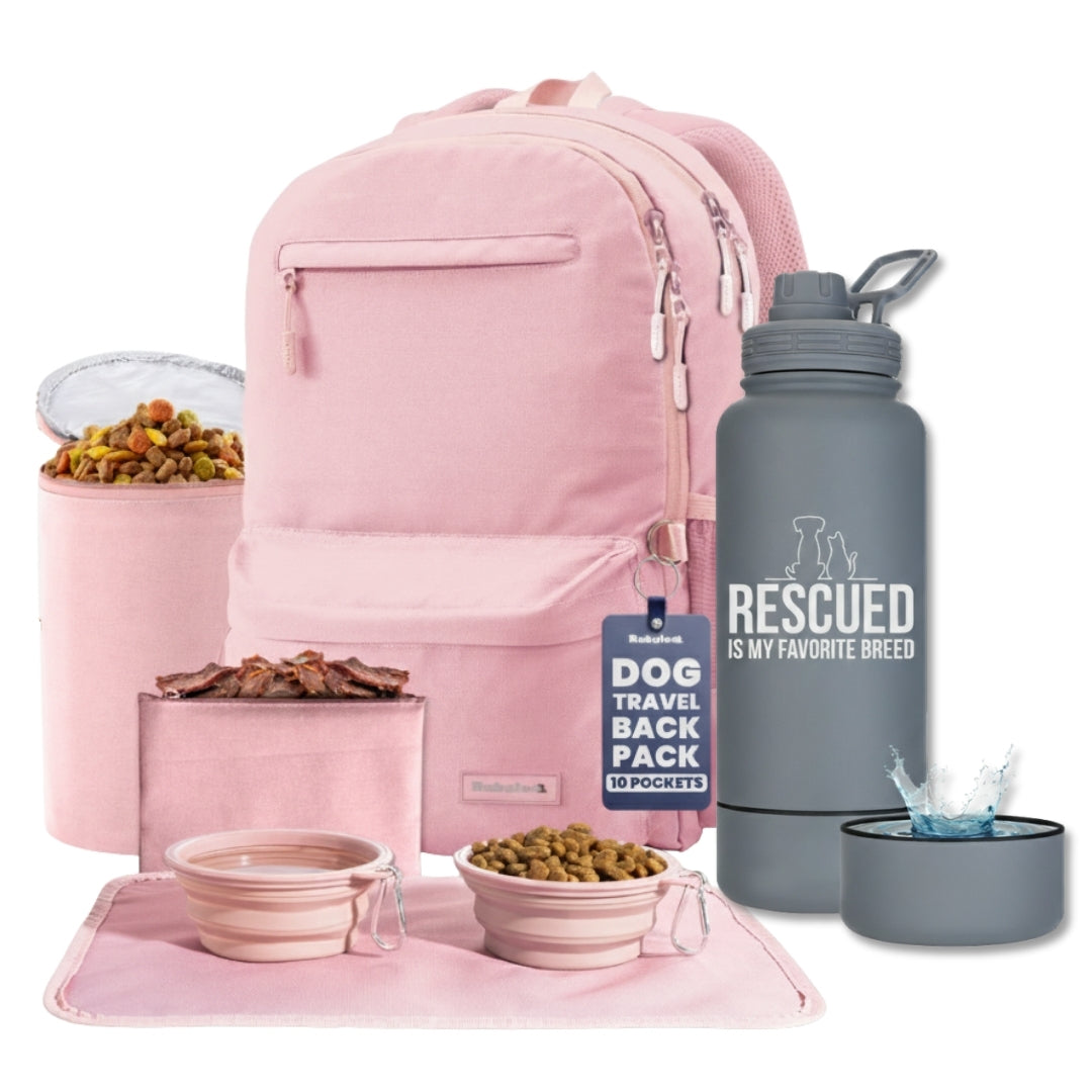 Original Doggy Bag™ Backpack & Water Bottle With Dog Bowl