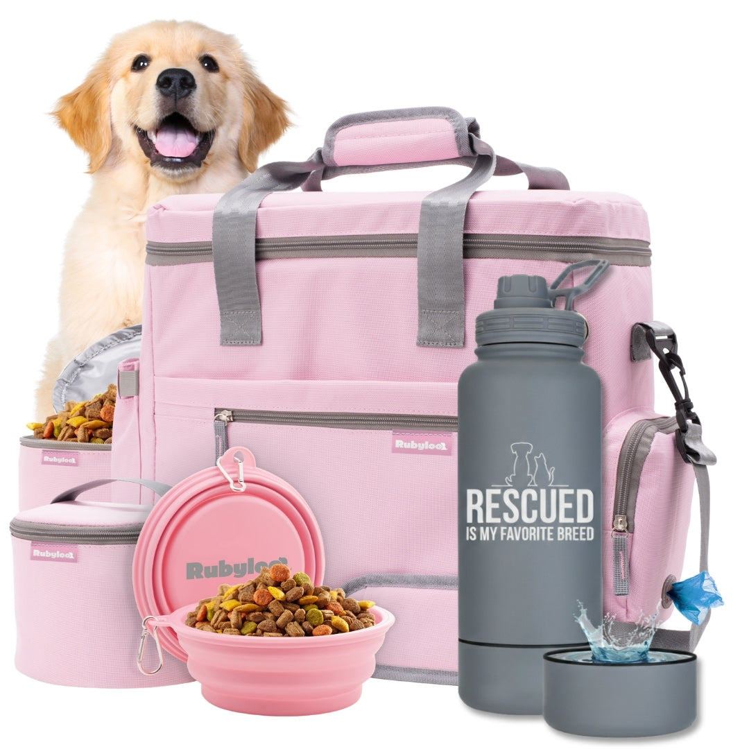 Original Doggy Bag™ & Water Bottle with Attached Dog Bowl