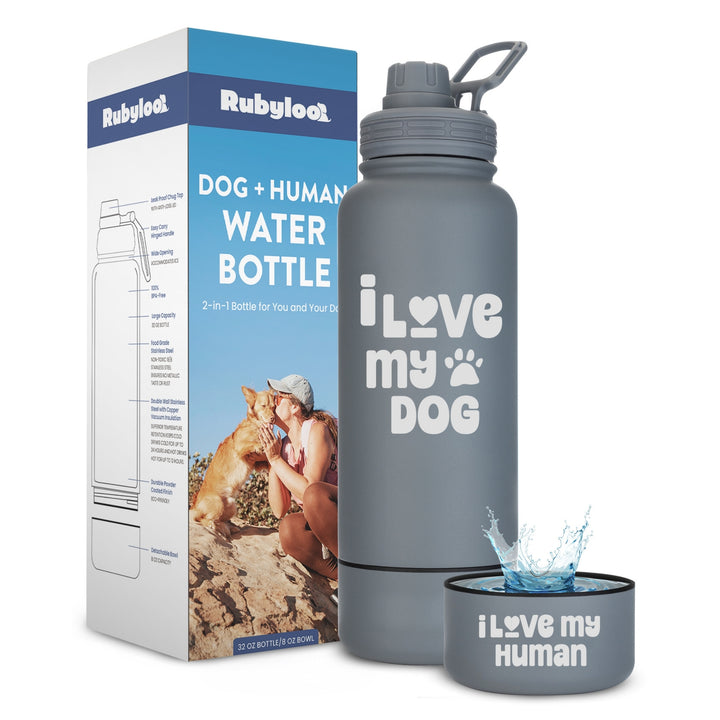 Water Bottle with Detachable Dog Bowl