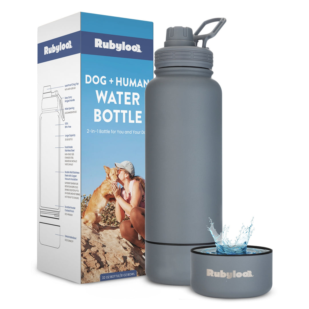 Water Bottle with Detachable Dog Bowl