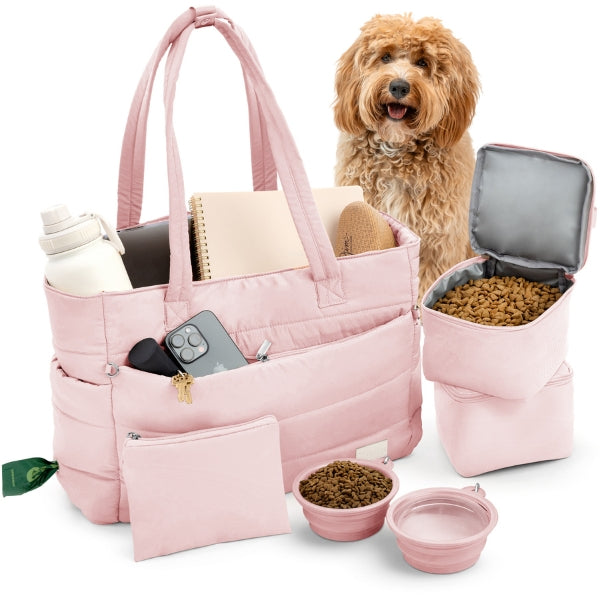 Dog Mom Bag: Puffer Dog Travel Bag with 9 Pockets | Rubyloo Dog Mom Bag: Puffer Dog Travel Bag with 9 Pockets | Rubyloo
