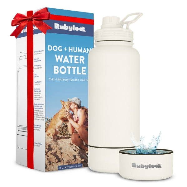 Dog + Human Water Bottle with Detachable Dog Bowl
