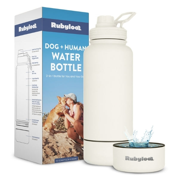 Dog + Human Water Bottle with Detachable Dog Bowl