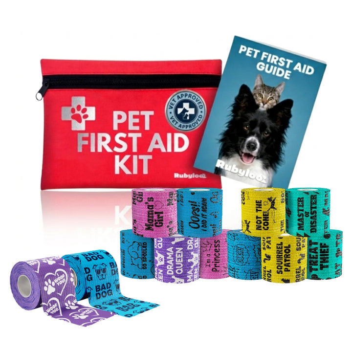 Pet First Aid Kit & Oops Wraps™ Non-Stick Wrap for Dogs