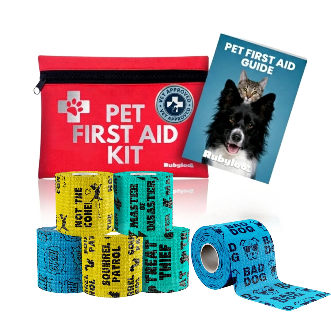 Pet First Aid Kit & Oops Wraps™ Non-Stick Wrap for Dogs