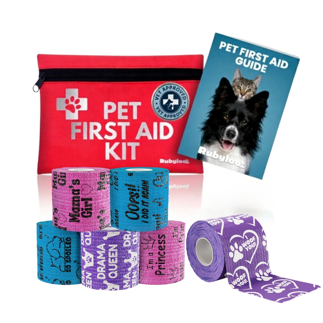 Pet First Aid Kit & Oops Wraps™ Non-Stick Wrap for Dogs