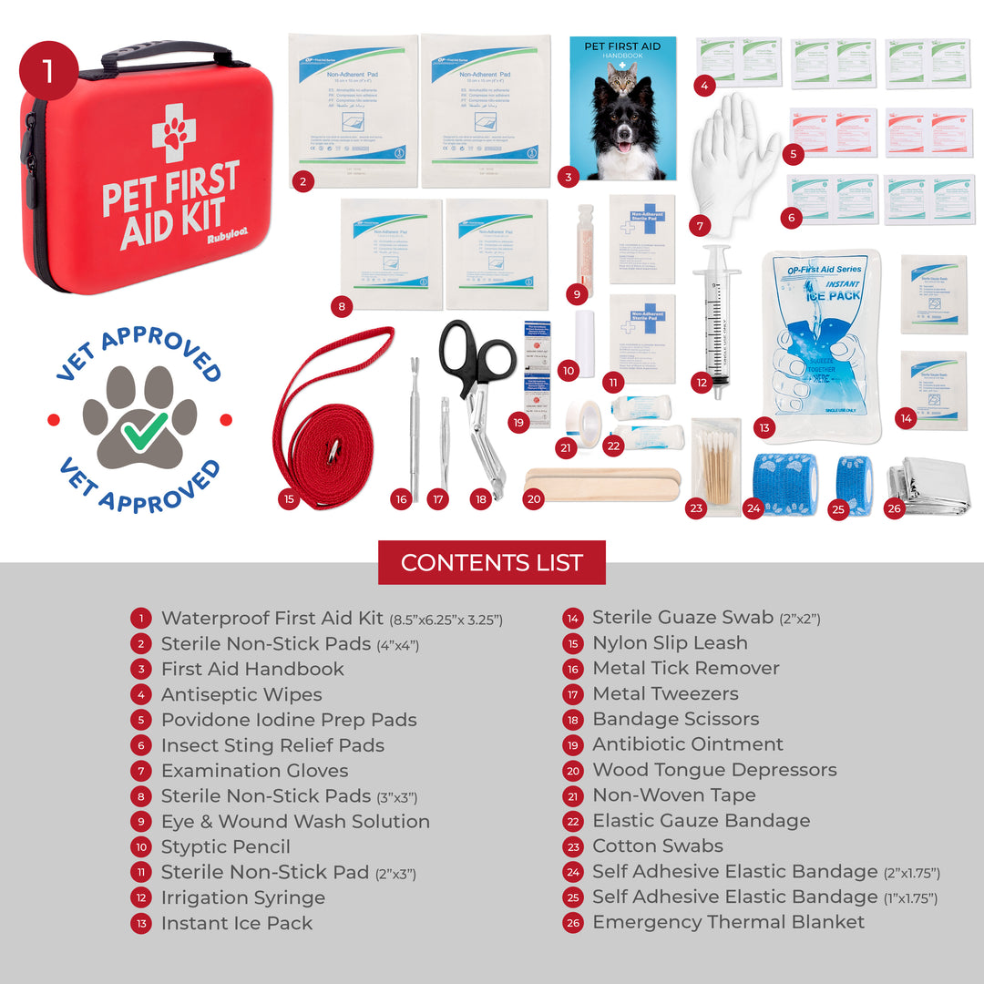 Pet First Aid Kit 3 Piece Set: 2 Essential & 1 Travel